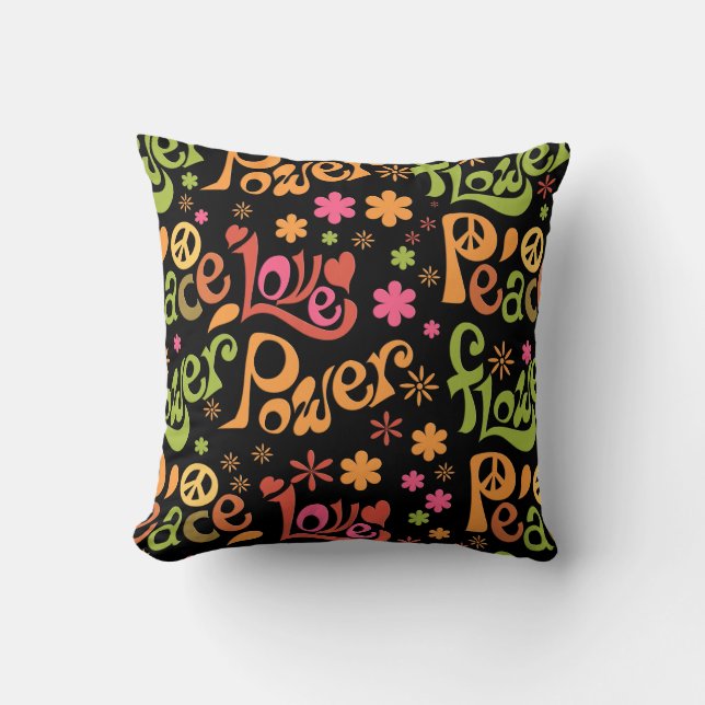 Peace and Love Pattern Cushion (Front)