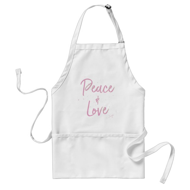 PEace-and-Love-Pink Standard Apron (Front)