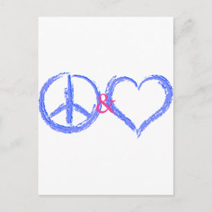 Peace and Love Postcard