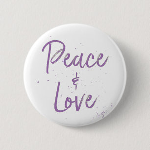 PEACE-and-Love-Purple 6 Cm Round Badge