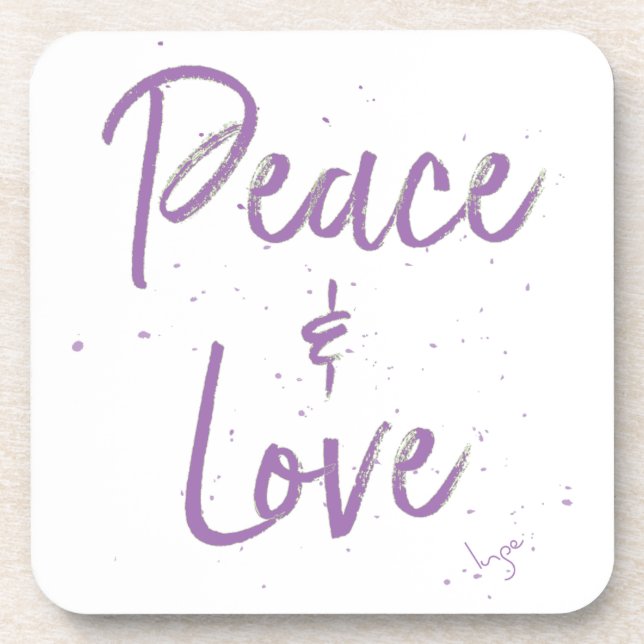 PEACE-and-Love-Purple Coaster (Front)