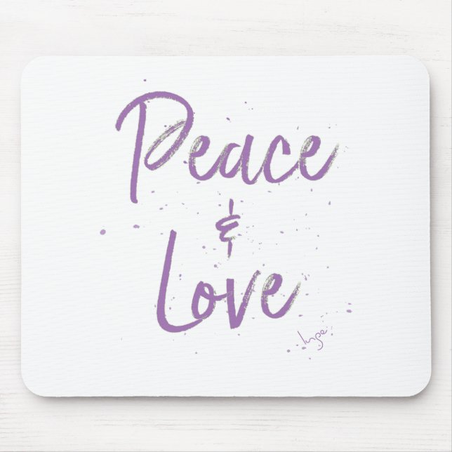 PEACE-and-Love-Purple Mouse Pad (Front)