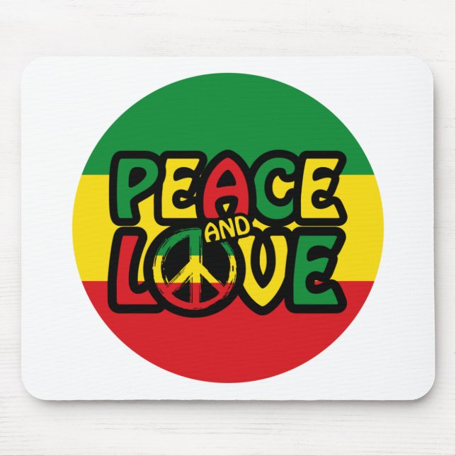 PEACE and LOVE Reggae Mouse Pad (Front)
