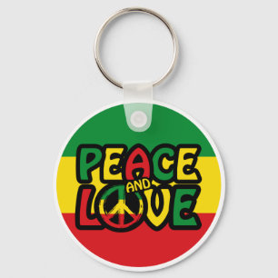 PEACE and LOVE, reggae style Key Ring