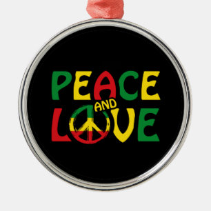 PEACE and LOVE, reggae style Metal Ornament