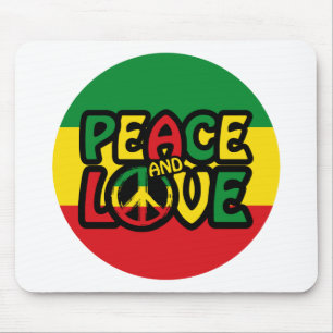 PEACE and LOVE, reggae style Mouse Pad