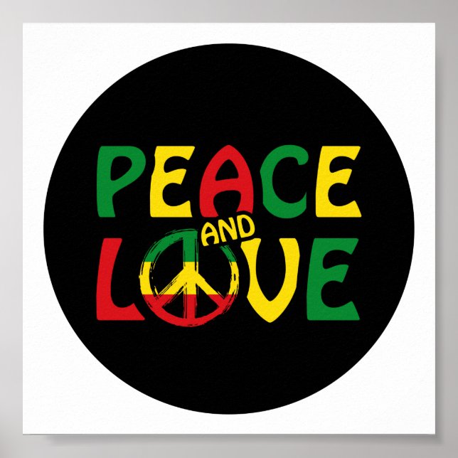 PEACE and LOVE, reggae style Poster (Front)