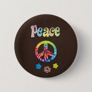 Peace and Love, the Sixties. 6 Cm Round Badge