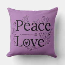 Peace and Love Throw Pillow