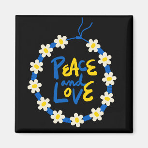 Peace and Love Ukraine Flower Wreath Magnet