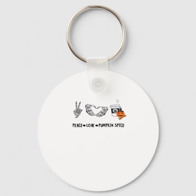 Peace And Pumpkin Spice, Halloween Skeletons Class Key Ring (Front)
