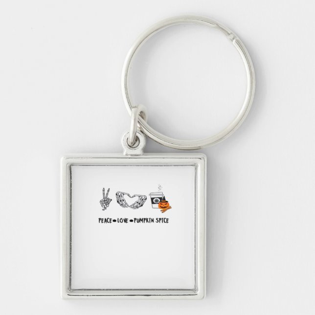 Peace And Pumpkin Spice, Halloween Skeletons Class Key Ring (Front)