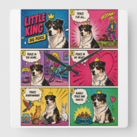 Peace And Snacks Comic Dog Clock