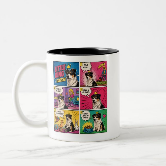 Peace And Snacks Comic Dog Coffee Mug (Left)