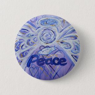 Peace Angel Art Button Pin Pendant (Round)