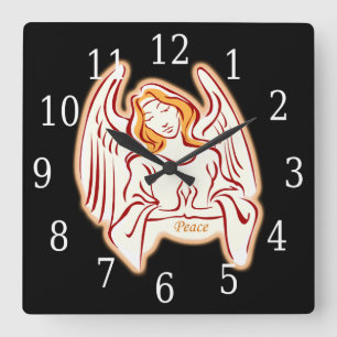 Peace Angel Square Clock