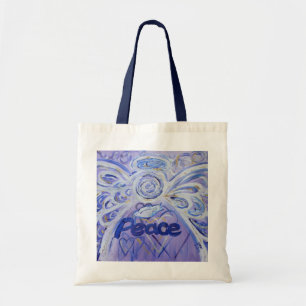 Peace Angel Word Art Tote Bags