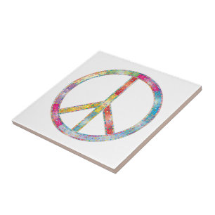 peace artsy ceramic tile
