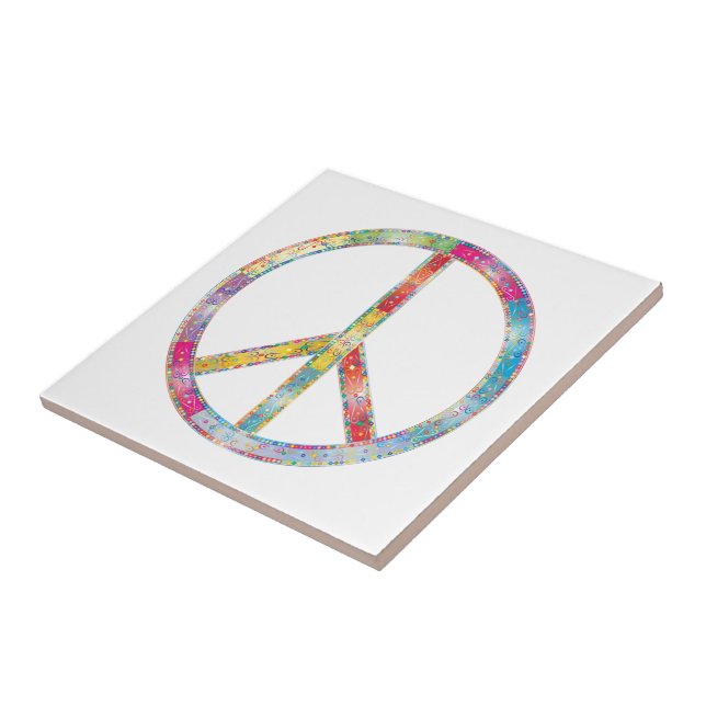 peace artsy ceramic tile (Side)