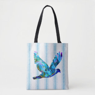 Peace Artsy Dove Blue Tote Bag