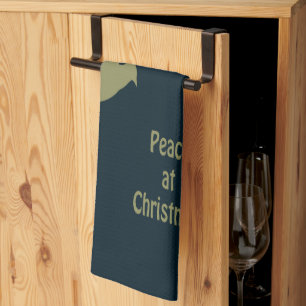 Peace At Christmas With Dove In Flight Festive Tea Towel