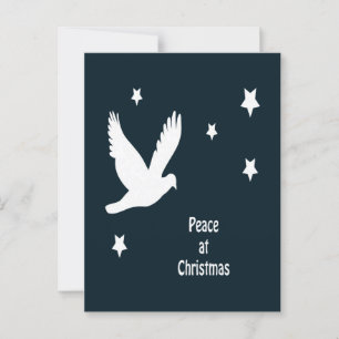 Peace At Christmas With Dove In Flight White Logo Postcard