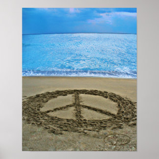 peace at the ocean poster