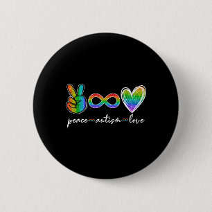 Peace Autism Love Infinity Symbol Autism Awareness 6 Cm Round Badge