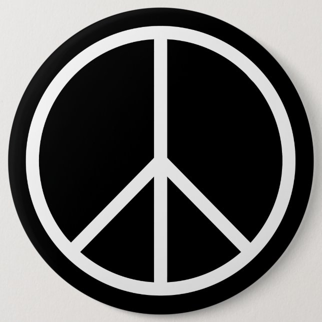 Peace B&W 6 Cm Round Badge (Front)