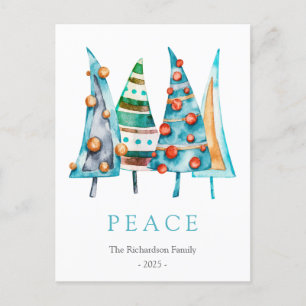 Peace Baby Doodle Pine Christmas Tree Gifts Holiday Postcard