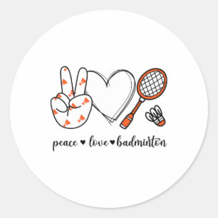 Peace Badminton Golfing Peace Hand Sign Badminton Classic Round Sticker