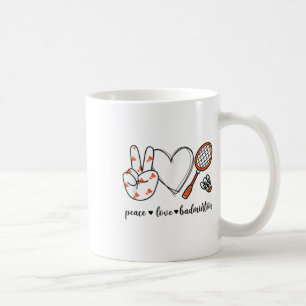 Peace Badminton Golfing Peace Hand Sign Badminton  Coffee Mug