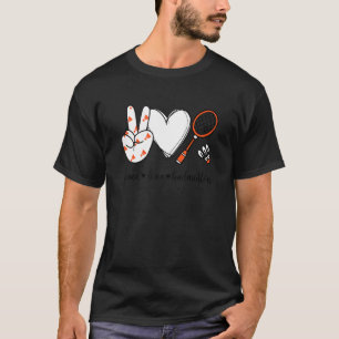 Peace Badminton Golfing Peace Hand Sign Badminton T-Shirt