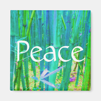 Peace Bamboo Blue and Green Magnet