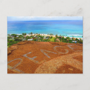 peace banzai beach postcard