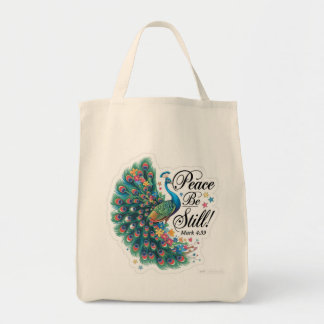 Peace be still grocery tote bag