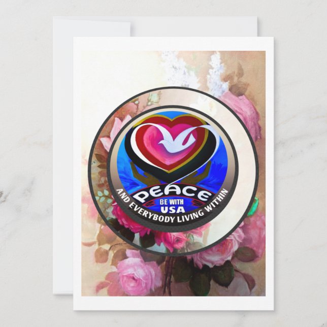 Peace Be With USA. Hand painted.. Flat Card (Front)