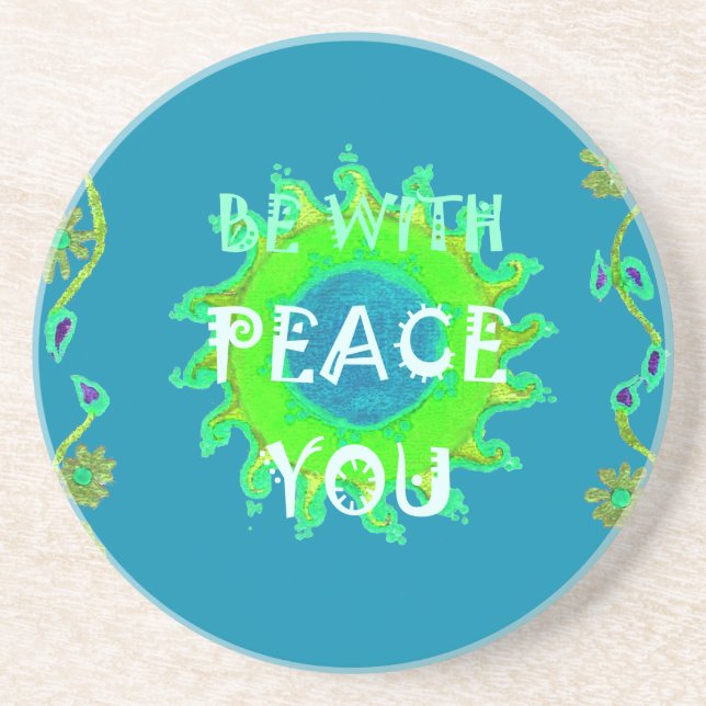 Peace Be with You Art Print Coaster (Front)