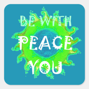 Peace Be with You Art Print Square Sticker