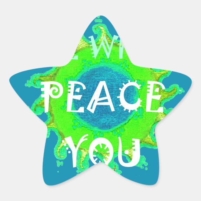 Peace Be with You Art Print Star Sticker (Front)