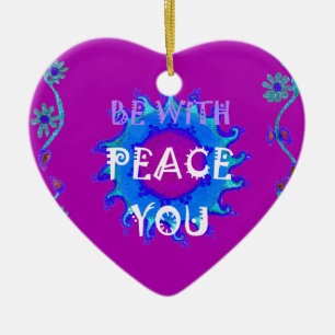 Peace Be With You Ceramic Tree Decoration