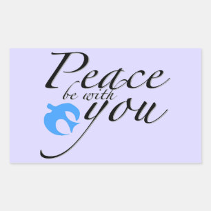 Peace be with you design rectangular sticker