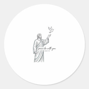 Peace Be With You Dove Christian Vintage Shirt Classic Round Sticker