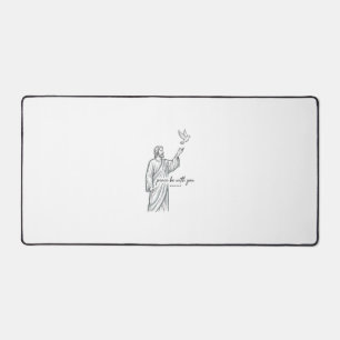 Peace Be With You Dove Christian Vintage Shirt Desk Mat