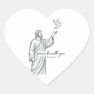Peace Be With You Dove Christian Vintage Shirt Heart Sticker