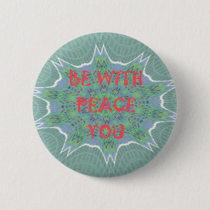 Peace Be With You Inspirational Graphic Art Text 6 Cm Round Badge