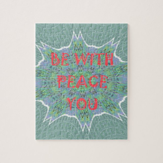 Peace Be With You Inspirational Graphic Art Text Jigsaw Puzzle (Vertical)