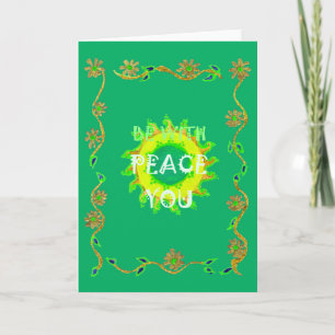 Peace Be With You: Inspirational Green and Yellow Card