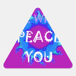 Peace Be With You Inspirational Print Triangle Sticker