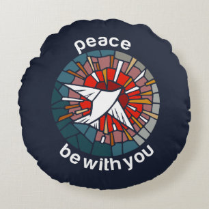 Peace be with you round cushion
